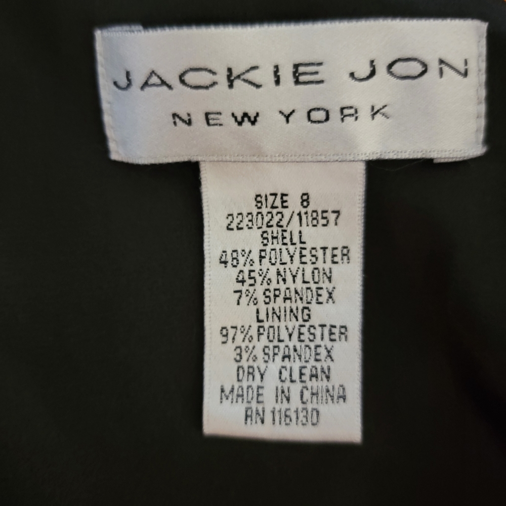 Jackie Jon NY Womens Size 8 Black Asymmetrical One-Shoulder Cocktail Midi Dress - Picture 7 of 7